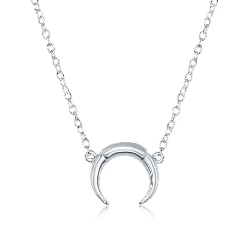 Sterling Silver Italian Small Horn Necklace