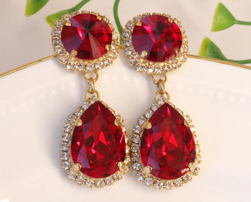 RUBY CHANDELIER EARRINGS