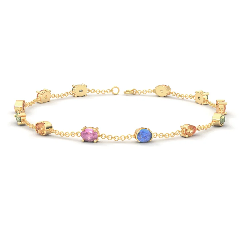 Multicolor Pastel Sapphire Bracelet