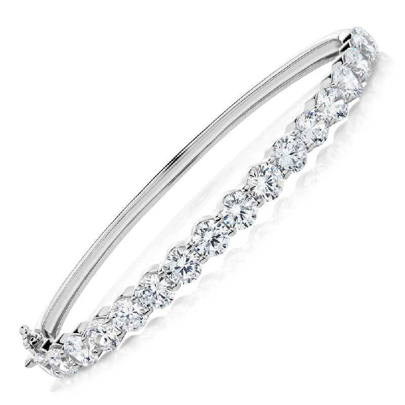 Round Brilliant bangle with 9.52 carats* of diamond simulants in sterling silver