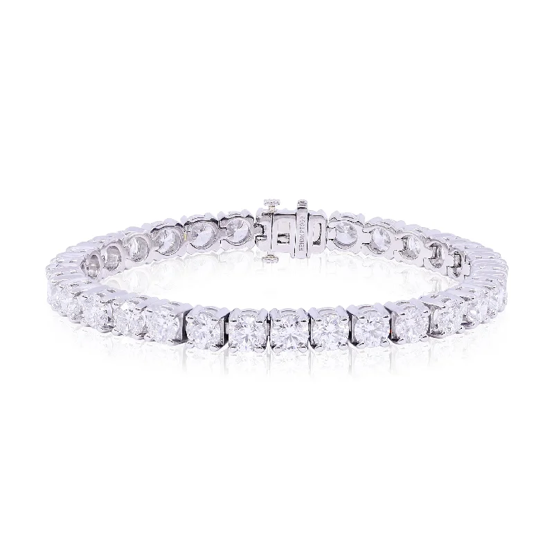 PLATINUM ROUND DIAMOND TENNIS BRACELET - 21.14CTW