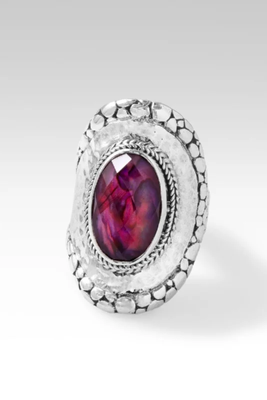 Journey to Wholeness Ring™ in Pink Purple Abalone & Quartz Triplet