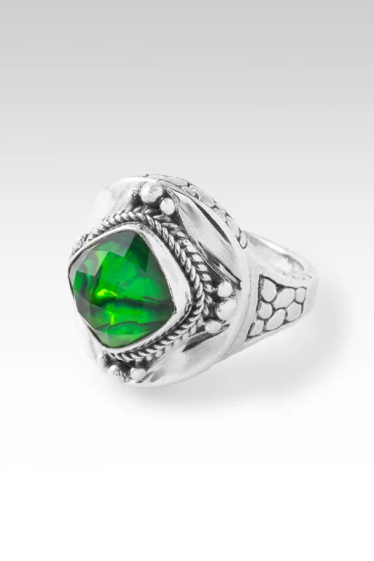 Heaven's Symphony Ring™ in Emerald Green Abalone & Quartz Triplet