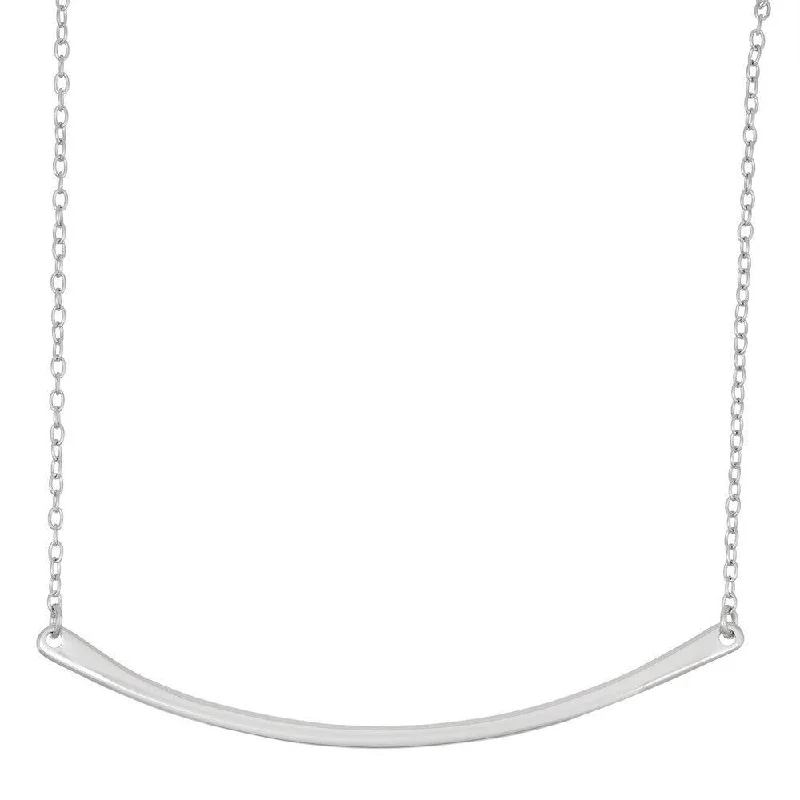 Sterling Silver Thin Curved Bar Necklace