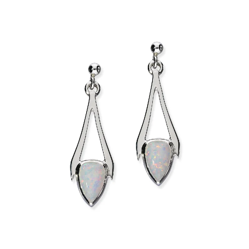 Sahara Sunset Silver Earrings SE384 White Opal