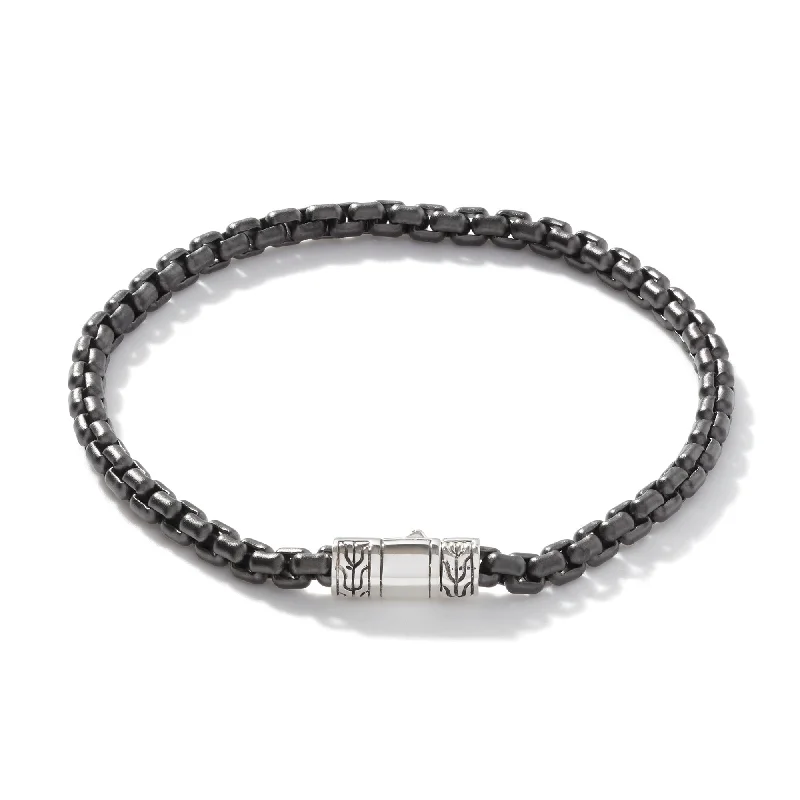 JOHN HARDY BLACK PVD STERLING SILVER CHAIN BRACELET