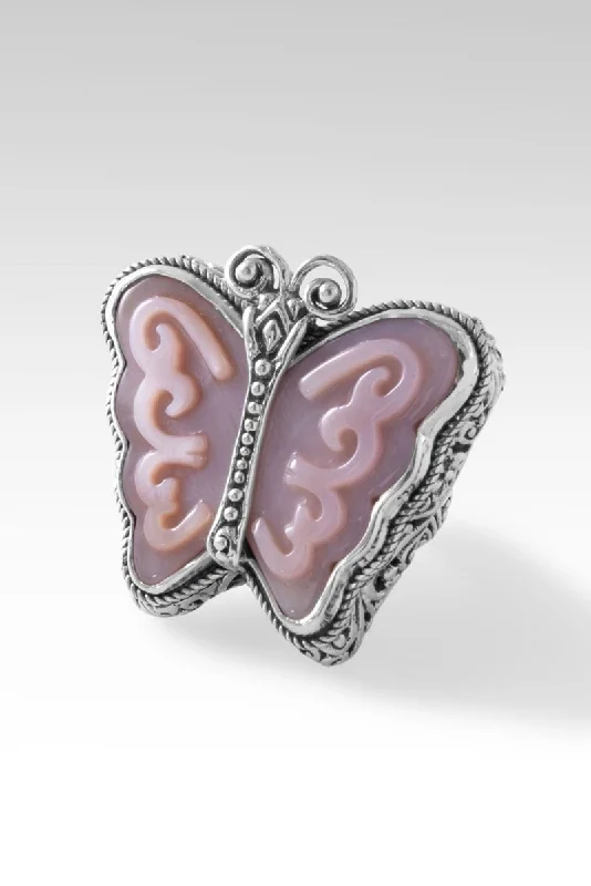 Graceful Evolution Ring™ in Pink Mother of Pearl Butterfly