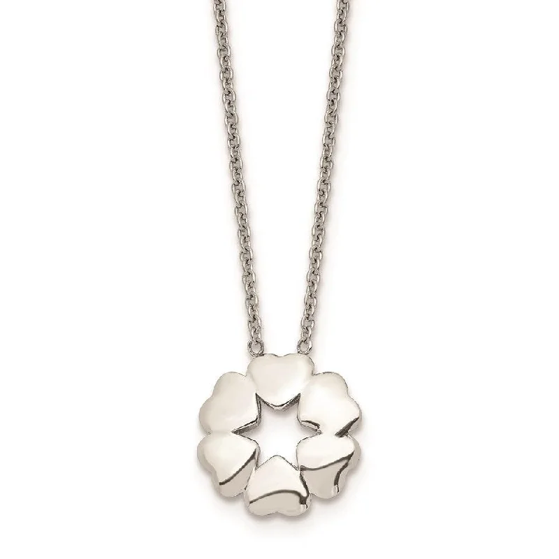 Stainless Steel Polished Flower Necklace