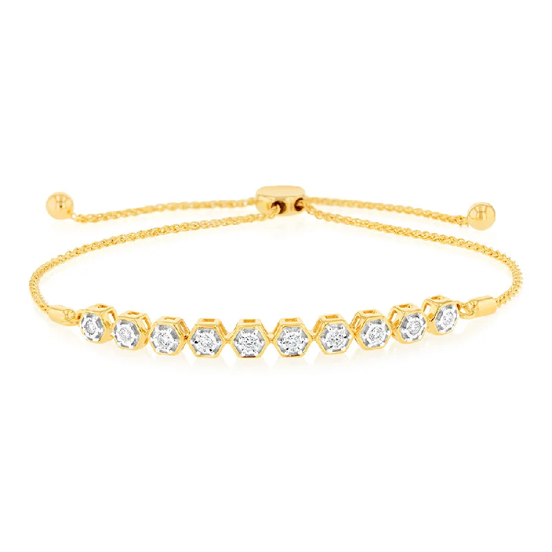 Luminesce Lab Grown 1/6 Carat Diamond Bracelet in 9ct Yellow Gold