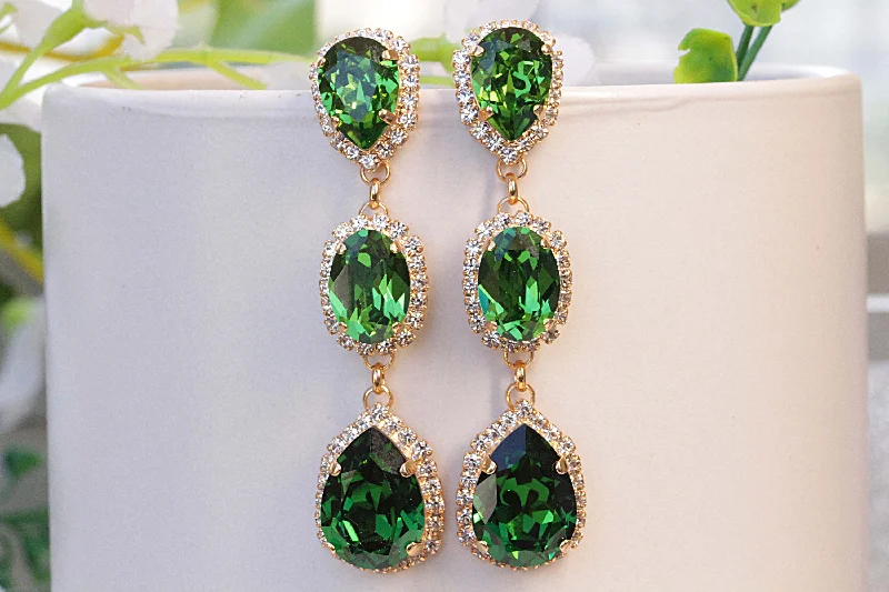 OLIVE GREEN EARRINGS