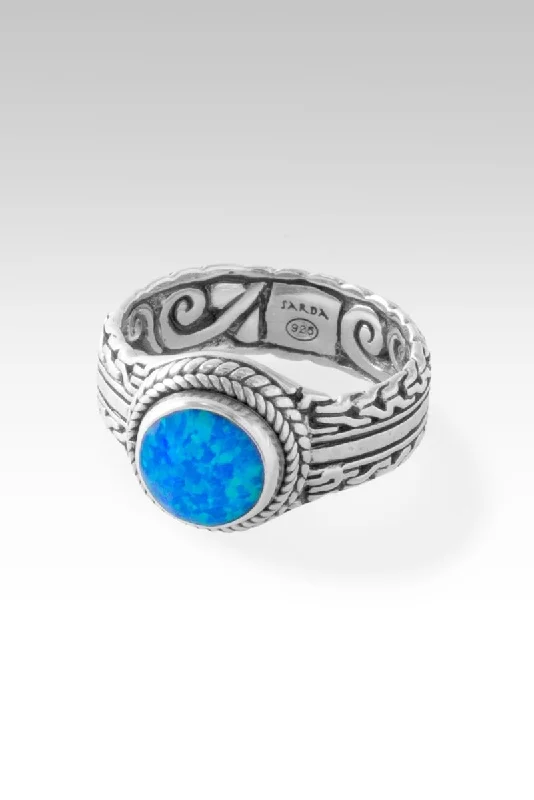 Unyielding Resolve Ring™ in Bali Blue Simulated Opal