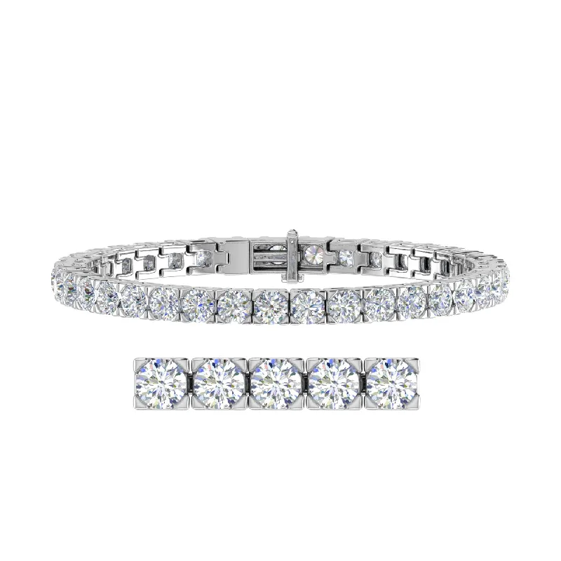 12 Carat Diamond Tennis Bracelet in 14K Gold (7 Inch) - IGI Certified