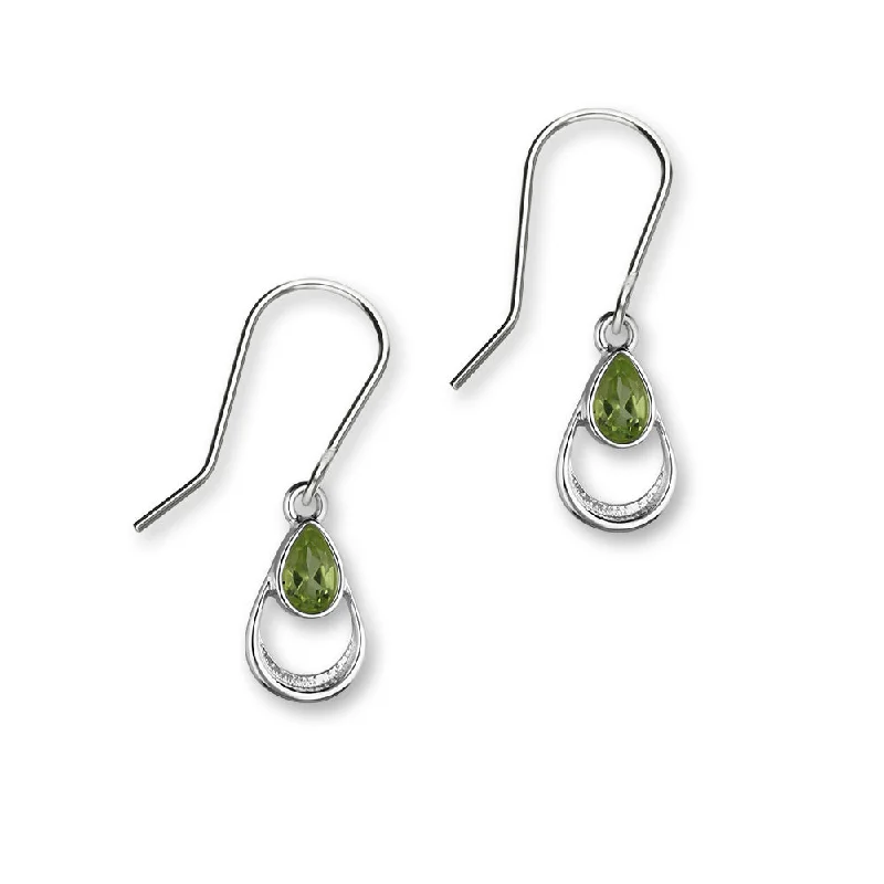 August Birthstone Silver Earrings CE408 Peridot